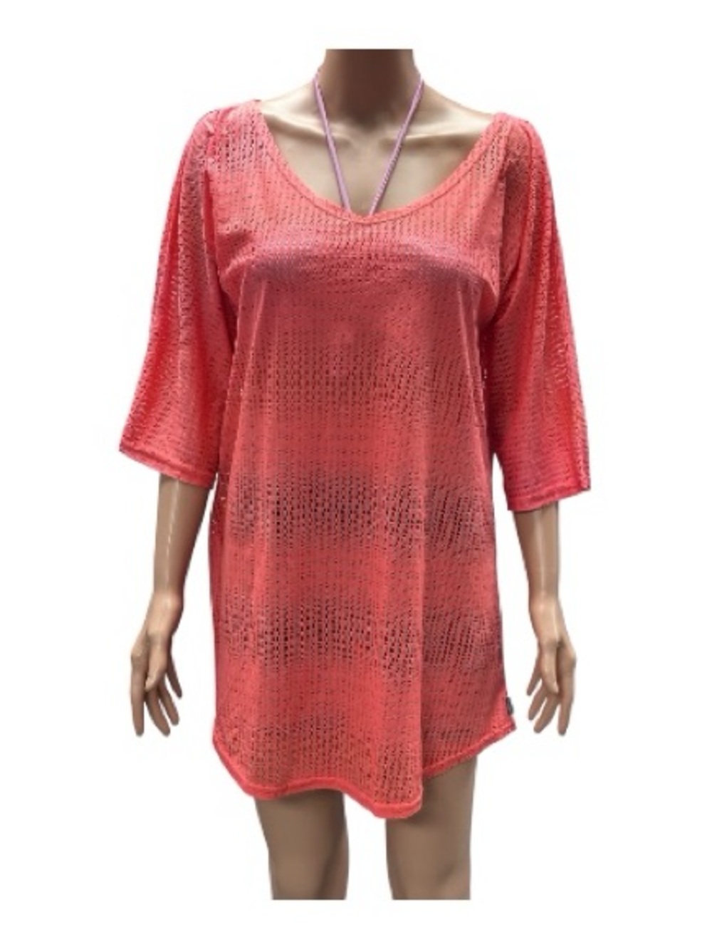O'Neill - EC - Coral Pink Mesh Beach Cover-Up